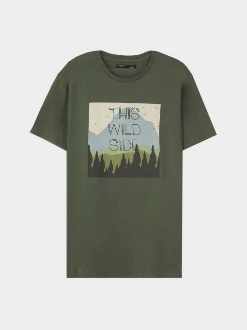 Футболка Piazza Italia модель 99465_army Фото