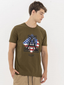 Футболка Piazza Italia модель 07436_army Футболка Piazza Italia модель 07436_army Фото