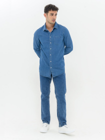 Сорочка повсякденна Piazza Italia модель 07469_Denim Сорочка повсякденна Piazza Italia модель 07469_Denim Фото