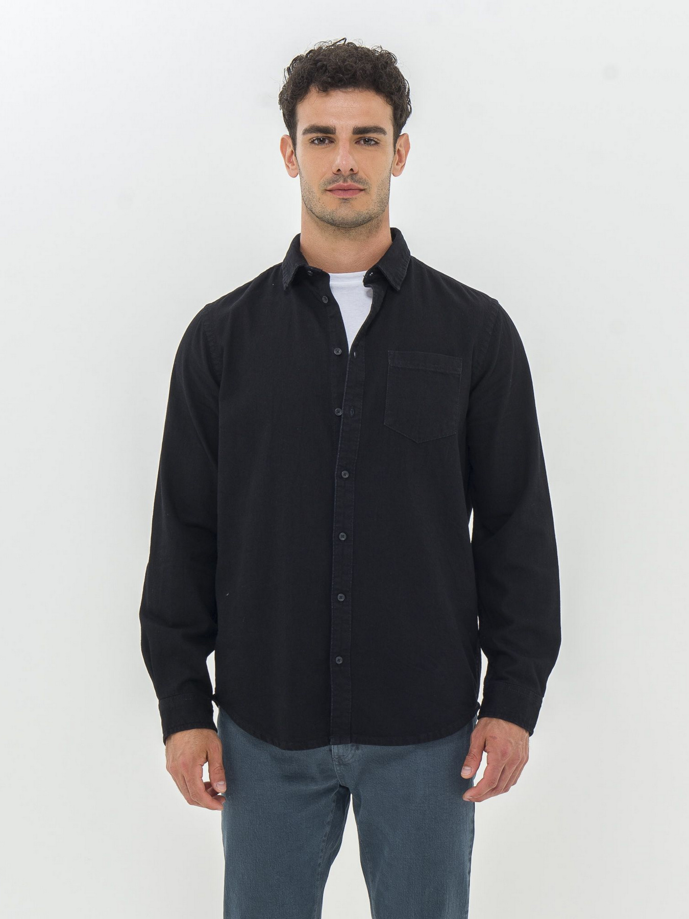 Сорочка повсякденна Piazza Italia модель 07469_black Фото