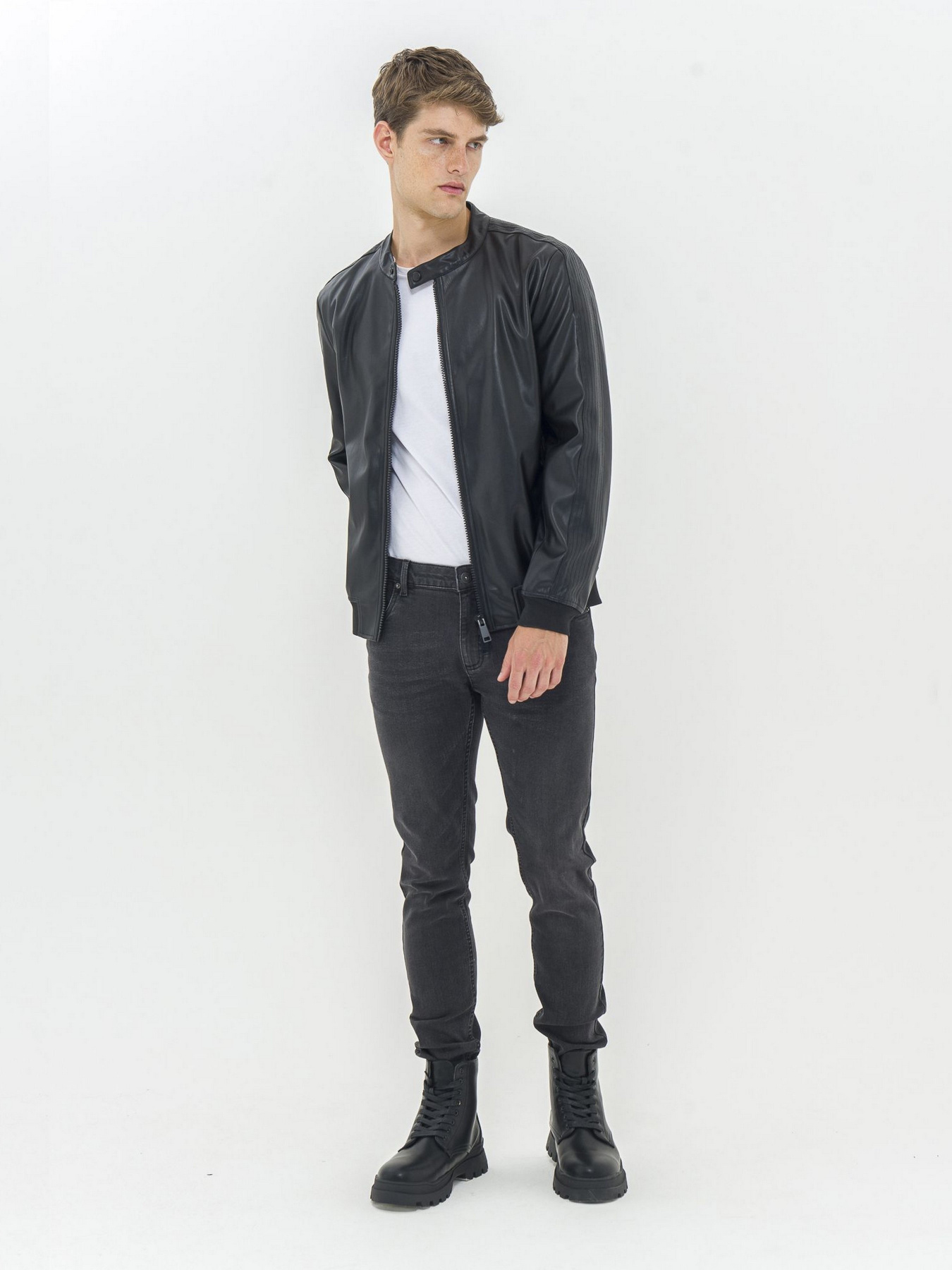 Куртка кожаная Piazza Italia модель 07556_black Фото