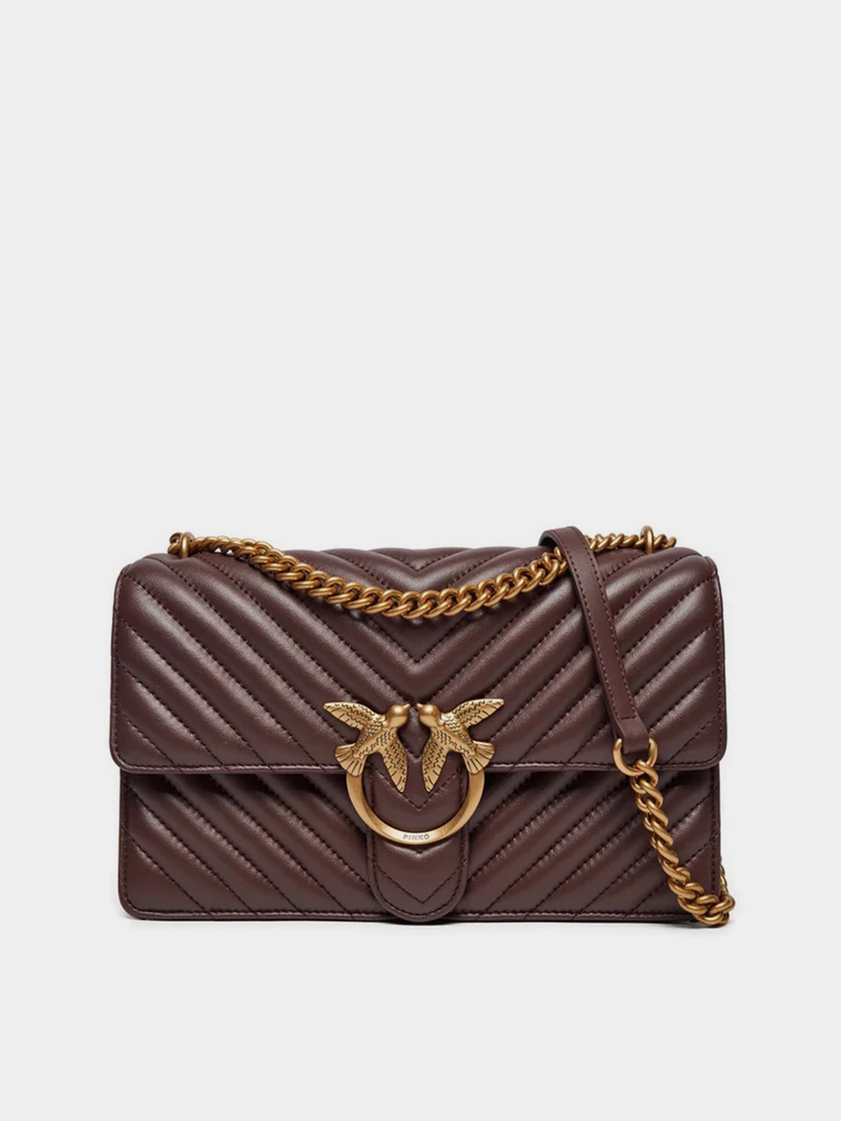 PINKO Classic Love Bag One Крос-боді (PIN147) Жіноче, колір - Бордовий, матеріал - Шкіра