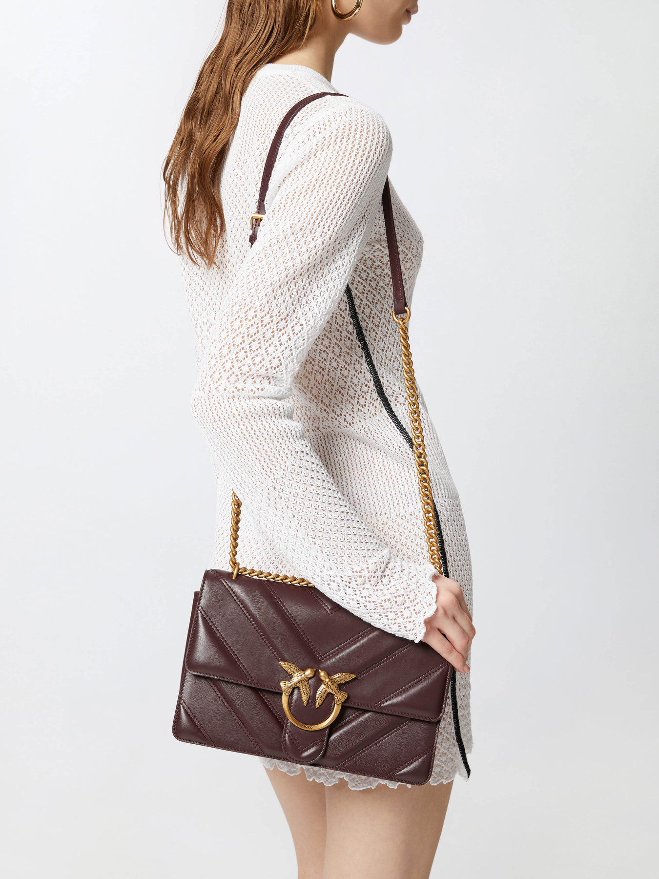 Крос-боді PINKO Love One Classic Light Dc Intarsio Nappa + Suede + Seta модель 104549-A26Z W36Q Фото