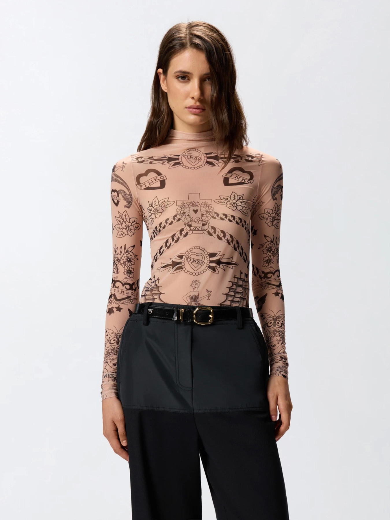 Лонгслив PINKO Mostarda модель 105798-A2VM NZ8 Фото