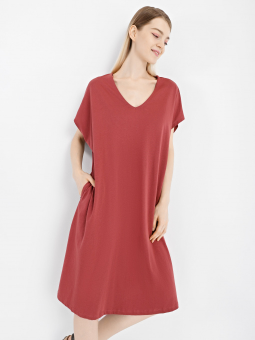 Платье-футболка Piazza Italia модель 03227_brick red Фото