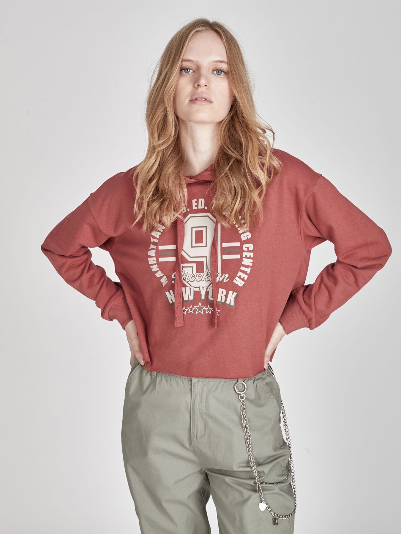 Худи Piazza Italia модель 03416_brick red Фото