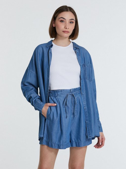 Рубашка повседневная Piazza Italia модель 43704_denim Фото