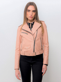 Куртка кожаная Piazza Italia модель 06371_pale pink Фото