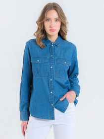 Рубашка Piazza Italia модель 53865_Denim Фото