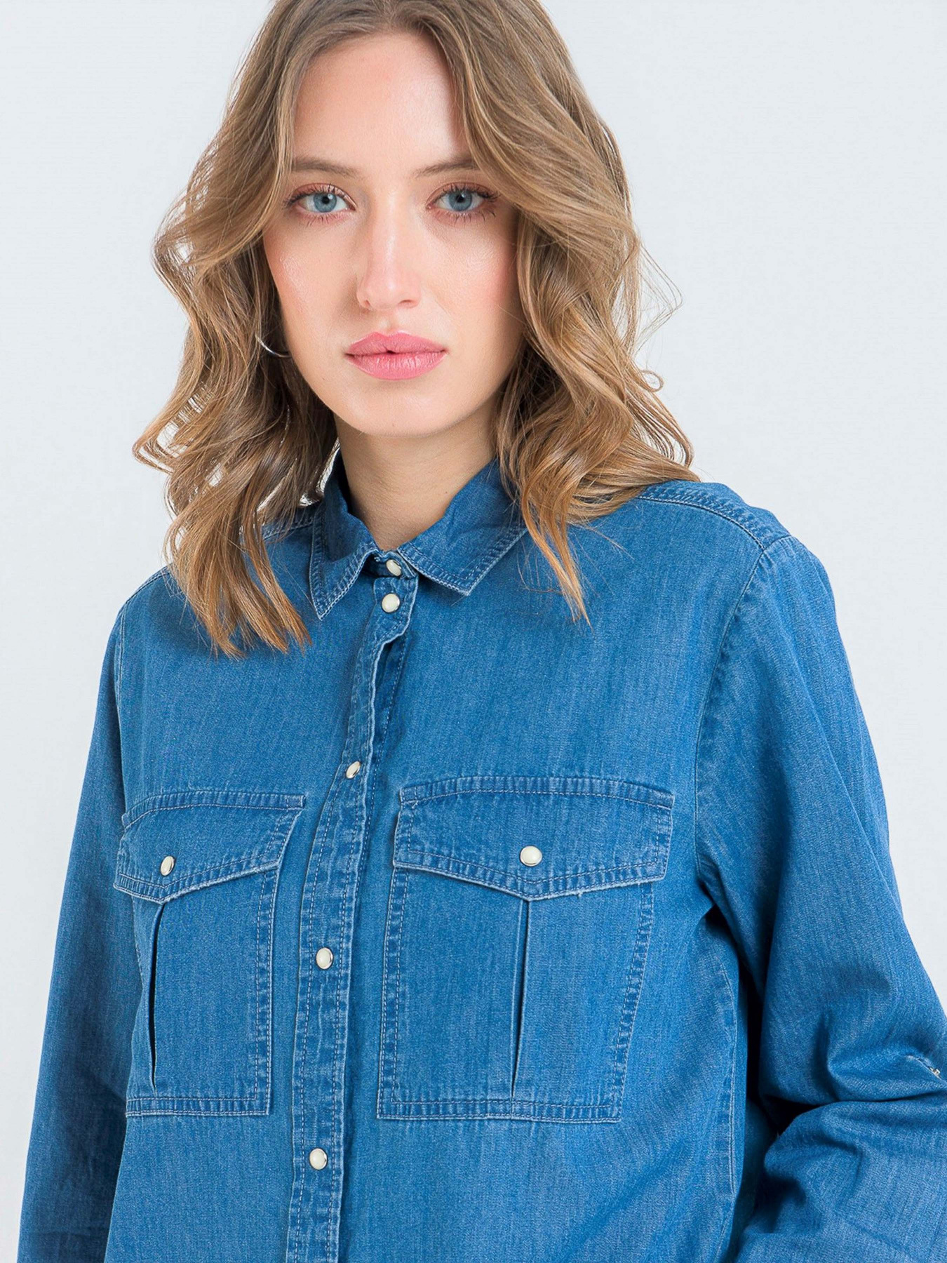 Сорочка повсякденна Piazza Italia модель 53865_Denim Фото