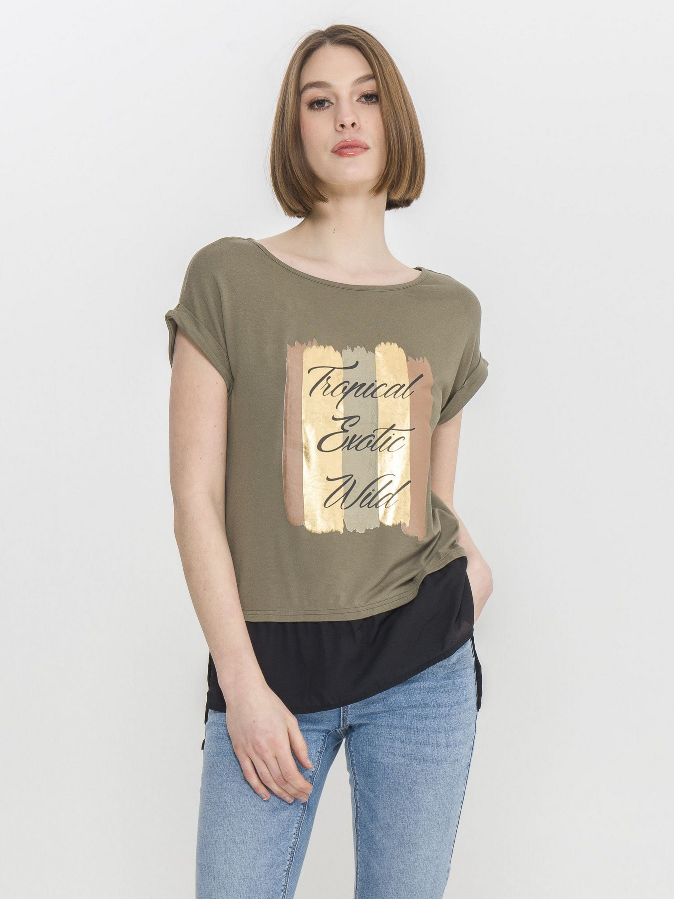 Футболка Piazza Italia модель 54542_sage Фото