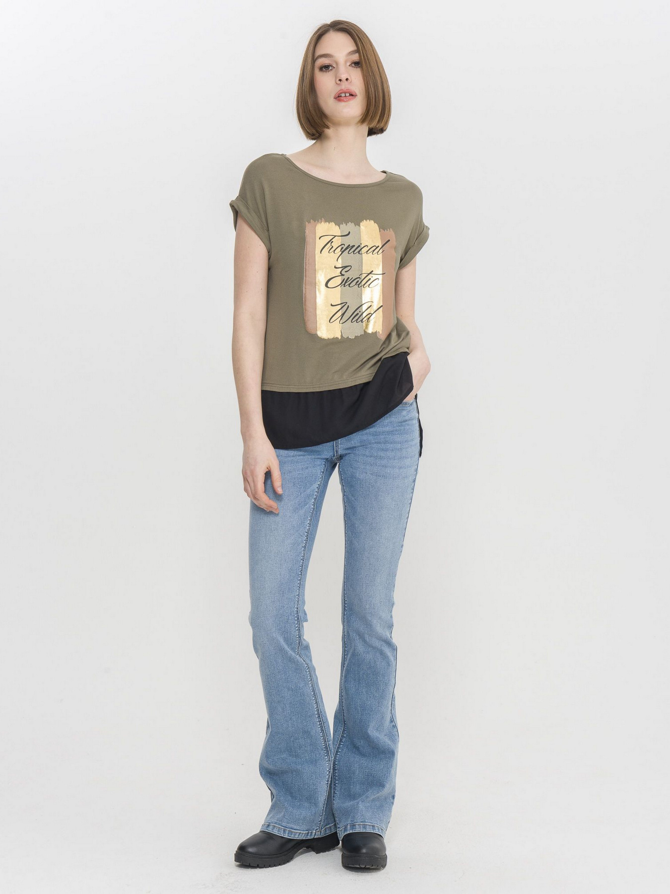 Футболка Piazza Italia модель 54542_sage Фото