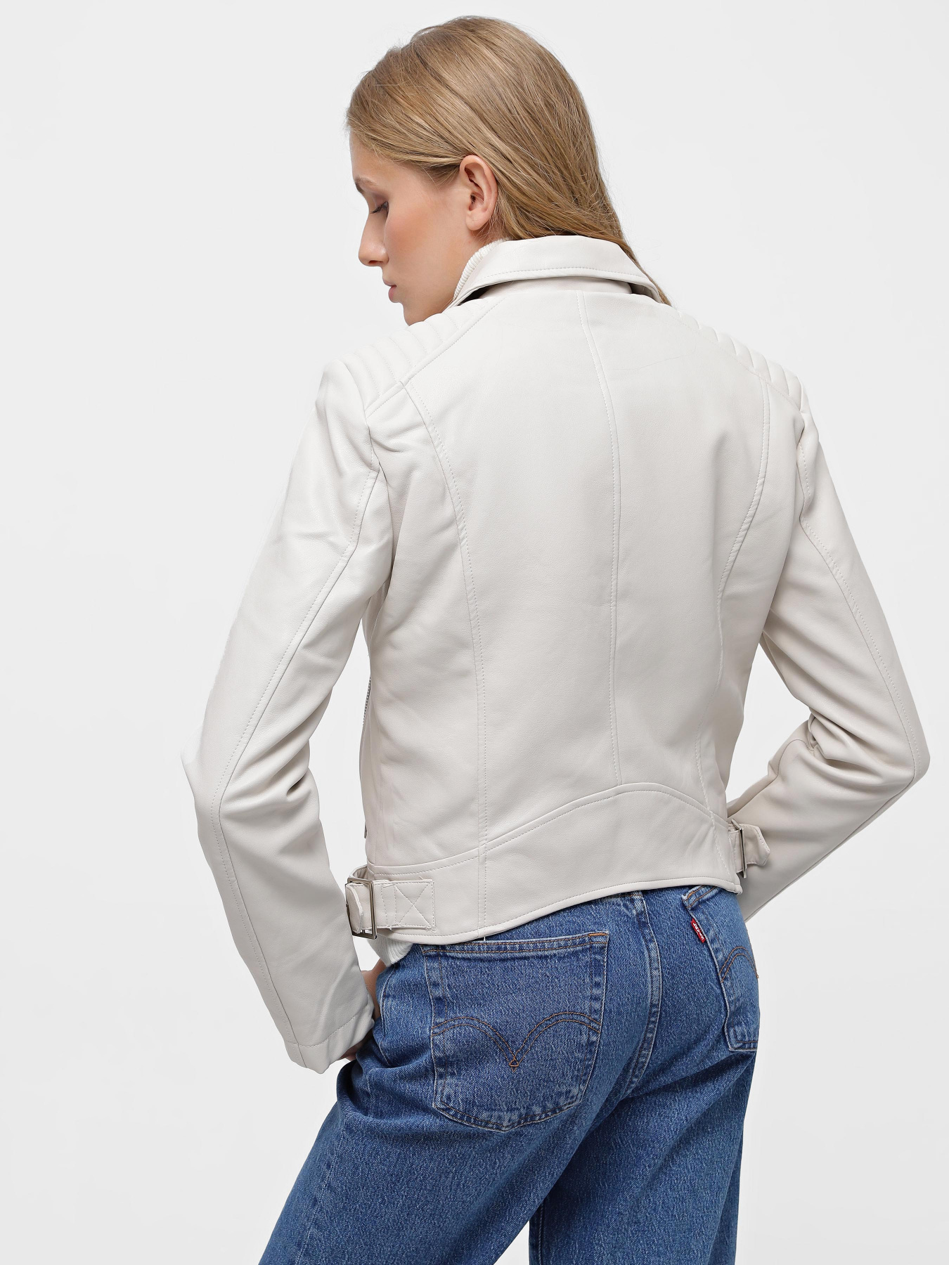 Куртка кожаная Piazza Italia модель 07312_gypsum Фото