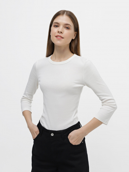 Лонгслив Piazza Italia модель 07343_milk Фото