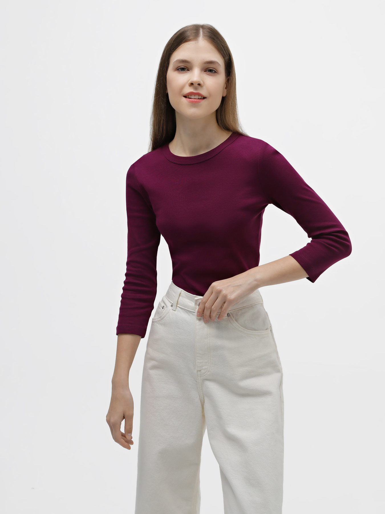 Лонгслив Piazza Italia модель 07343_plum Фото