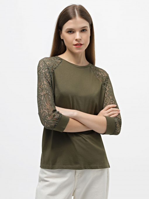 Лонгслив Piazza Italia модель 07344_military green Фото