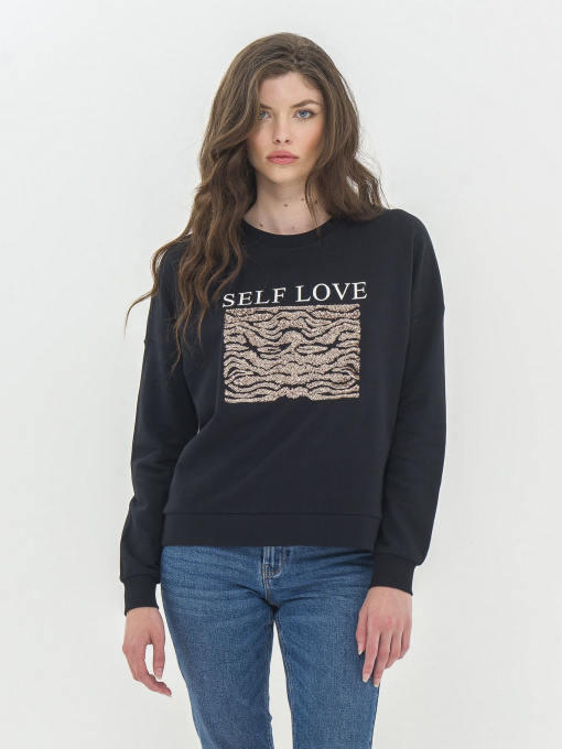 Світшот Piazza Italia модель 07349_black Фото