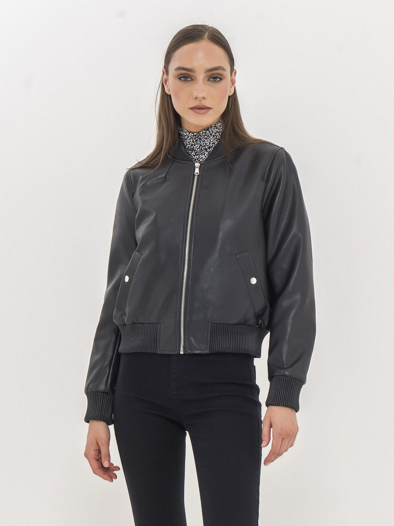 Куртка кожаная Piazza Italia модель 16364_black Фото