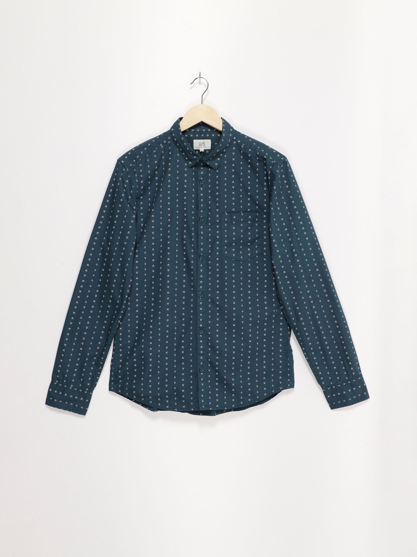 Рубашка повседневная Q/S модель 40811218112_т.бірюзовий комб. Фото