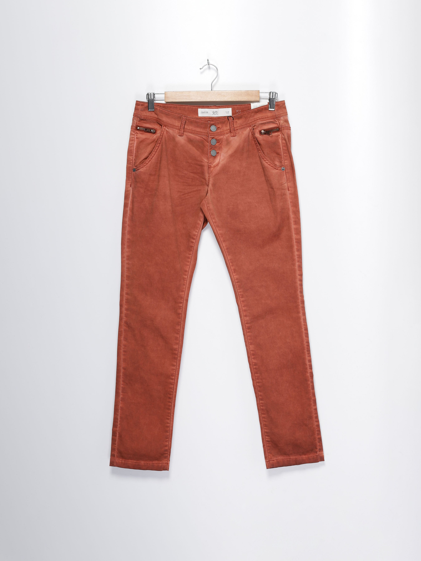 Штани повсякденні Q/S модель 41701737000_коричневий комб. Фото