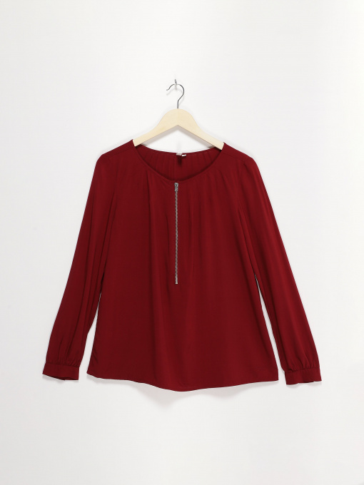 Блуза Q/S модель 41710118498_бордовий Фото