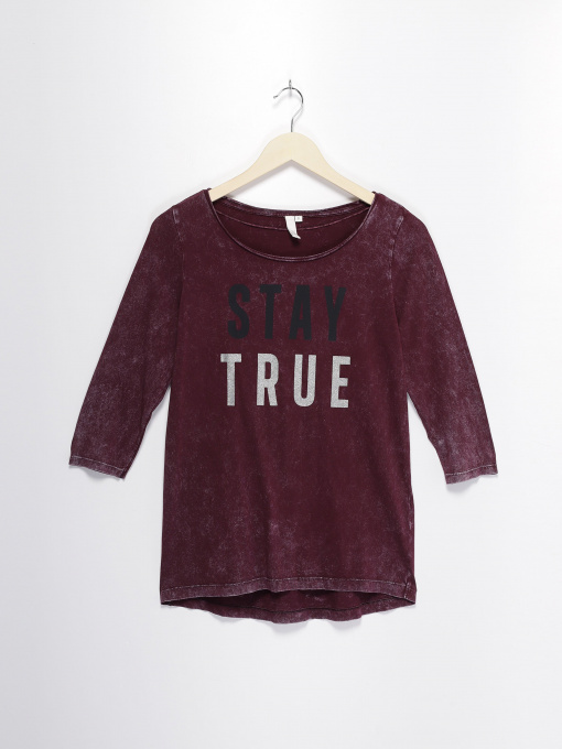 Лонгслив Q/S модель 41712394495_т.фіолетовий комб. Фото