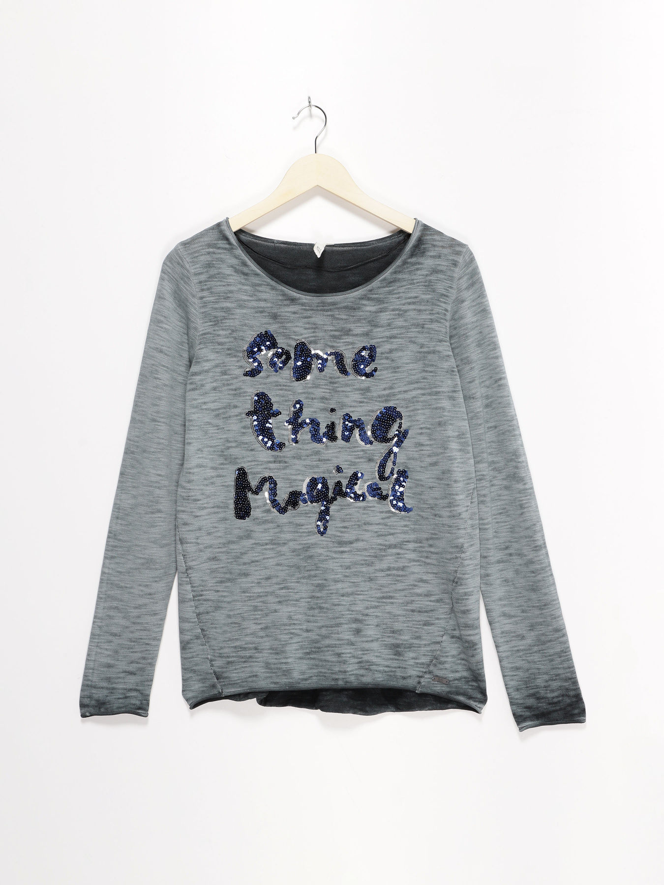 Лонгслів Q/S модель 41801612443_сірий комб. Фото