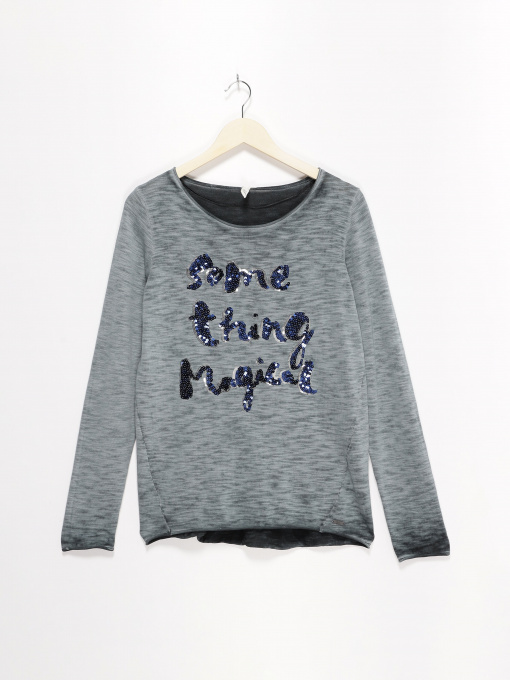 Лонгслив Q/S модель 41801612443_сірий комб. Фото