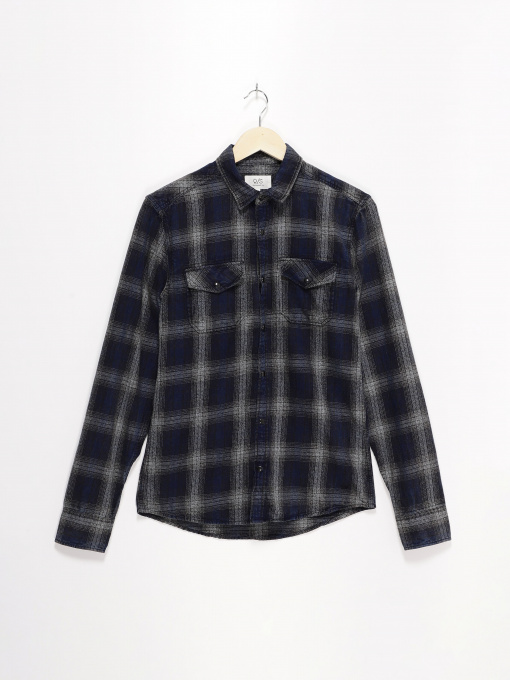 Рубашка повседневная Q/S модель 40708216001_т.синій комб. Фото