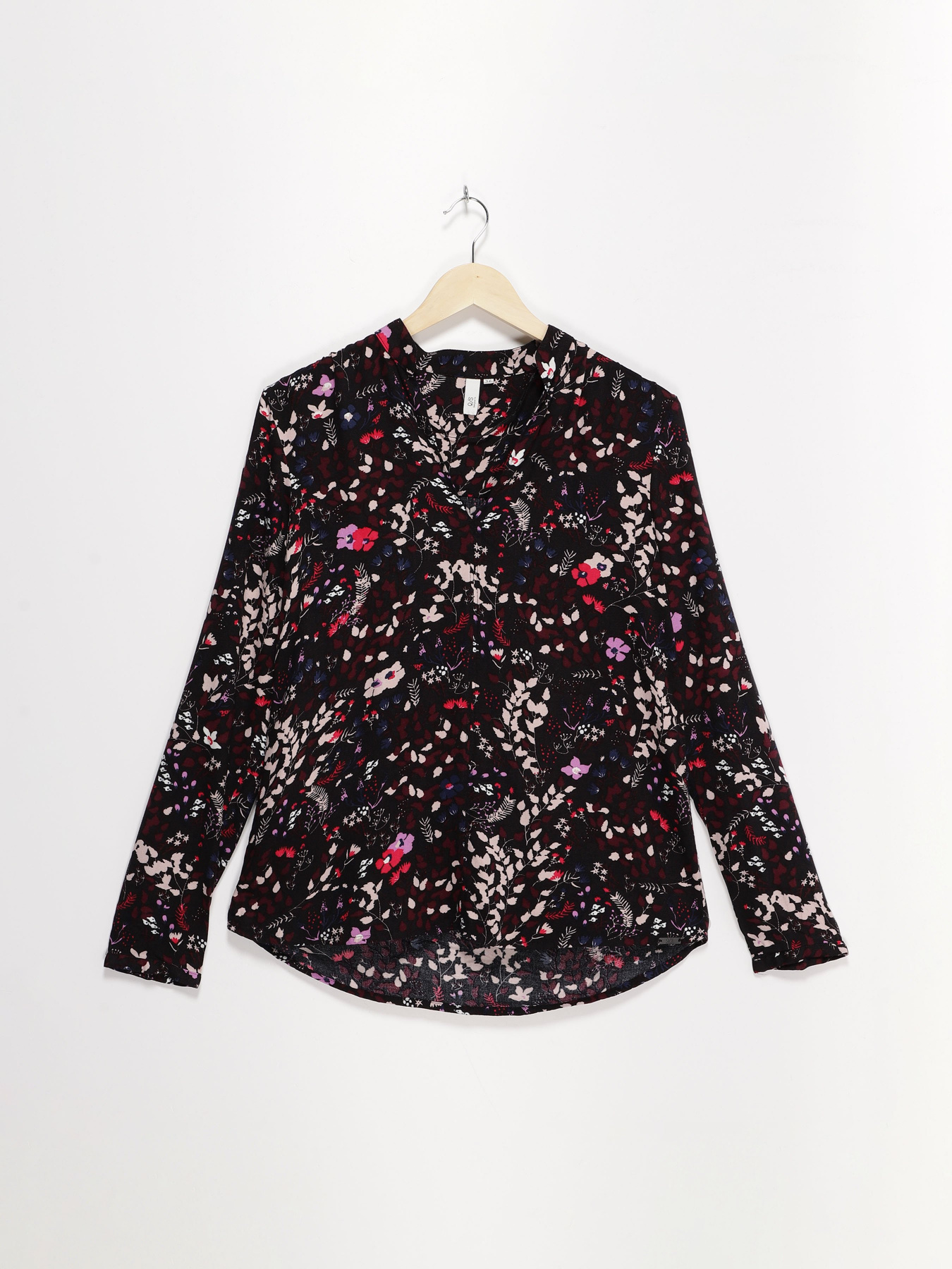 Блуза Q/S модель 41809118332_чорний комб. Фото