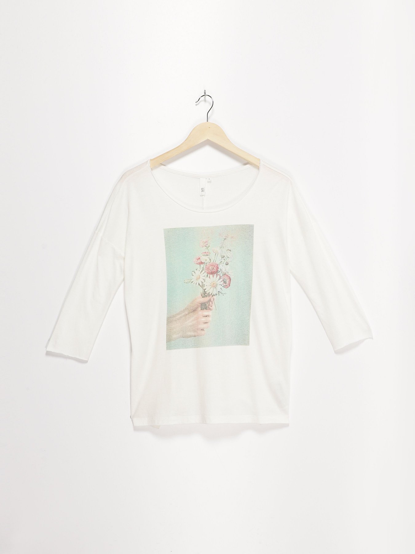 Лонгслів Q/S модель 41809394516_білий комб. Фото