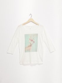 Лонгслів Q/S модель 41809394516_білий комб. Фото