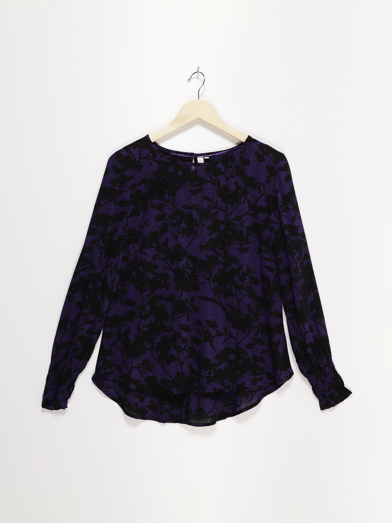 Блуза Q/S модель 41810118494_чорний з фіолетовим Фото