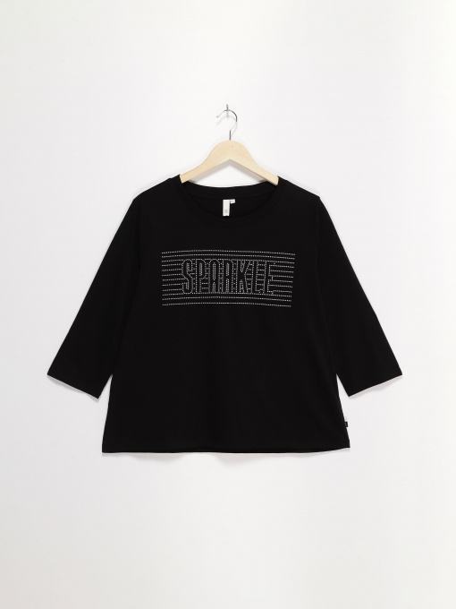 Лонгслив Q/S модель 41811394394_чорний комб. Фото