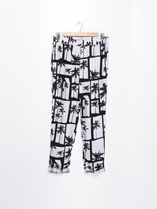 Брюки повседневные Q/S модель 41905732109_білий з чорним Фото