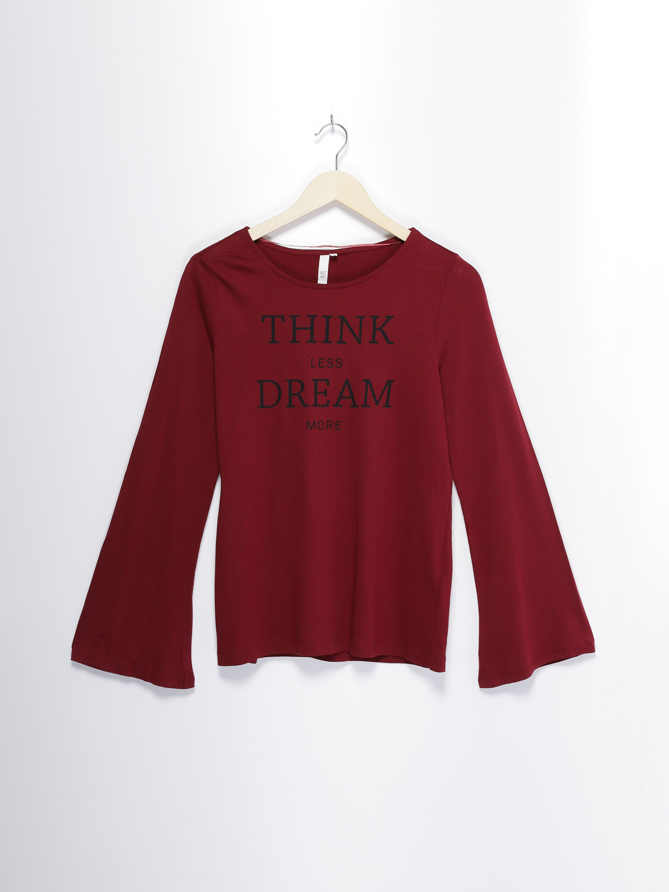 Лонгслив Q/S модель 42708312797_бордовий з чорним Фото