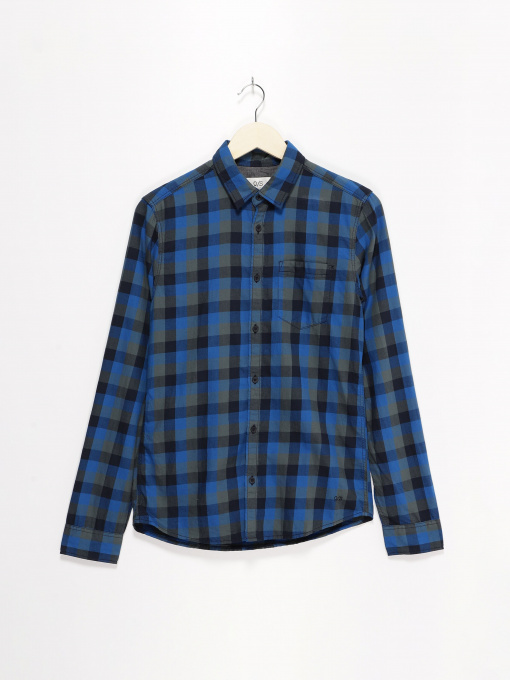 Рубашка повседневная Q/S модель 43709218249_синій комб. Фото