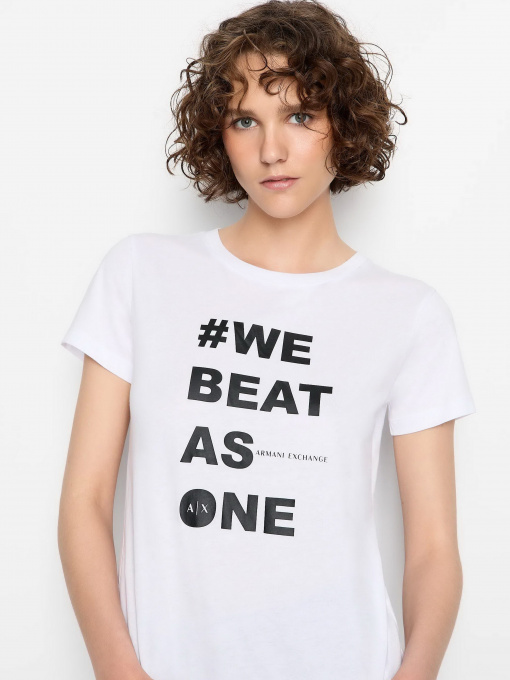 Футболка Armani Exchange We beats as one модель 6RYT10-YJ3RZ-1000 Фото