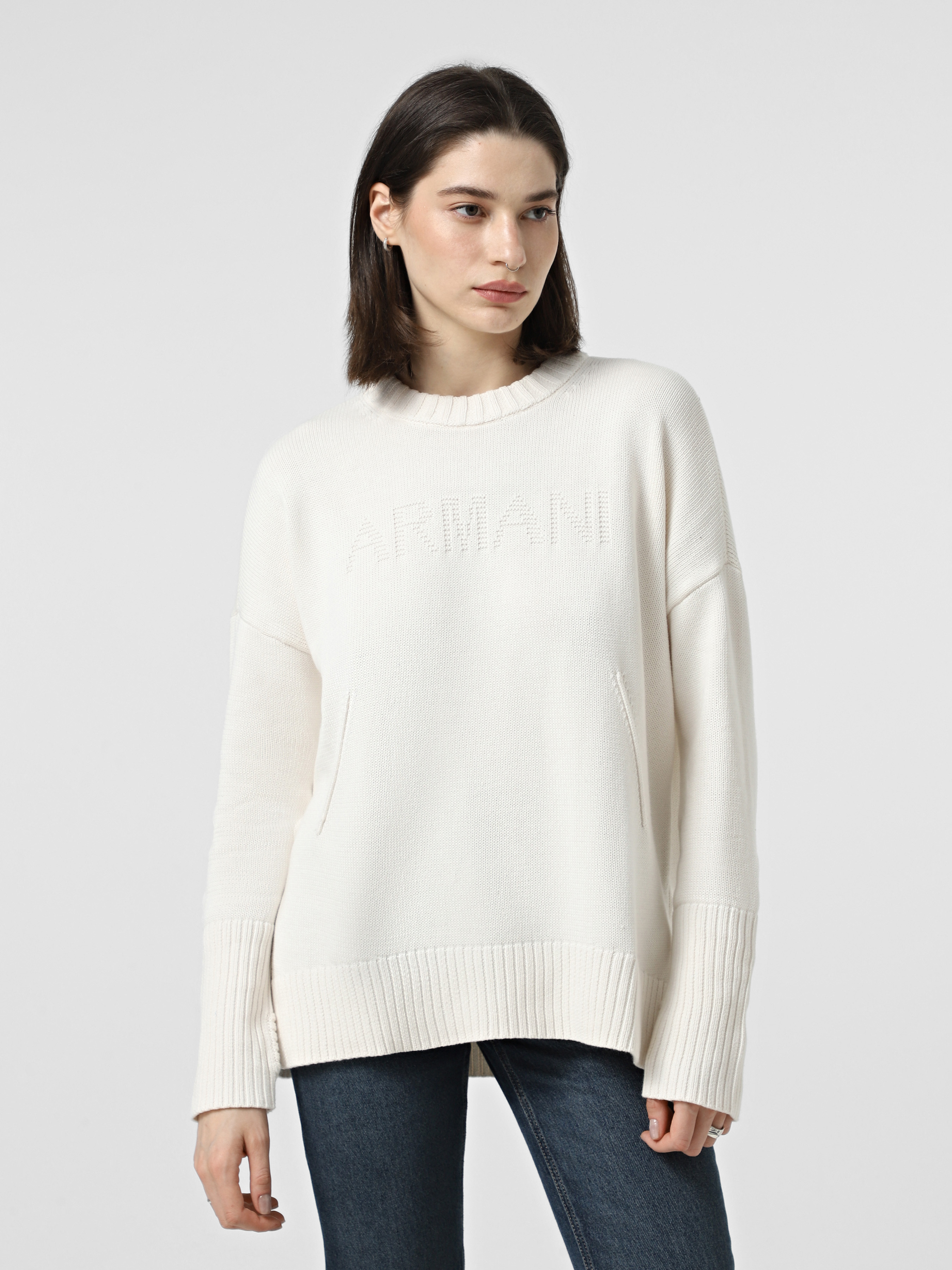 Бавовняний Жіночий Джемпер Armani Exchange  (QZ3914) колір молочний