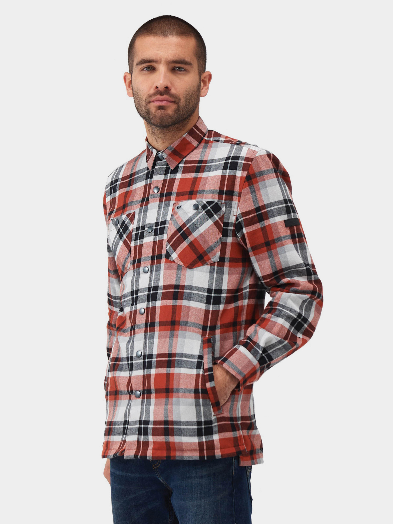 Рубашка Regatta Thamos модель RMS155-TFP Червоний, білий Фото