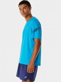 Спортивная футболка Asics Icon Ss модель 2011C734-403 Синій, чорний Фото