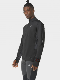 Лонгслив Asics Winter Run 1/2 Zip Mid Layer модель 2011C882-001 Чорний, сірий Фото