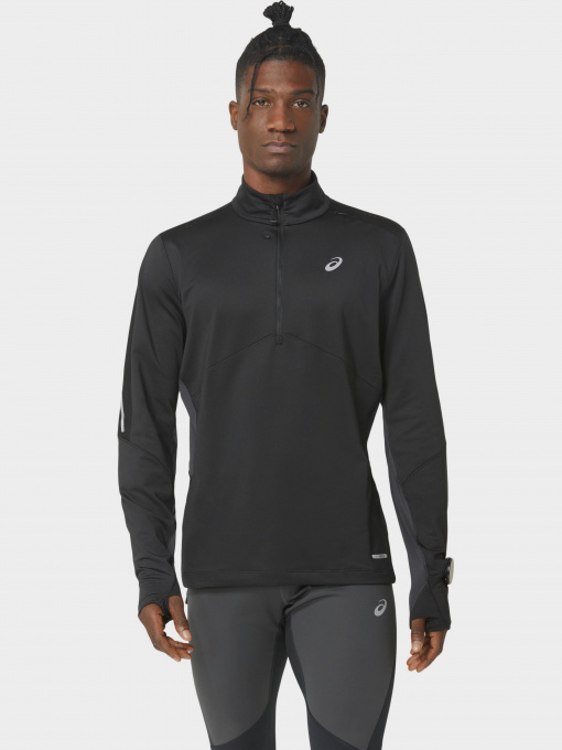 Лонгслів Asics Winter Run 1/2 Zip Mid Layer модель 2011C882-001 Чорний, сірий Фото