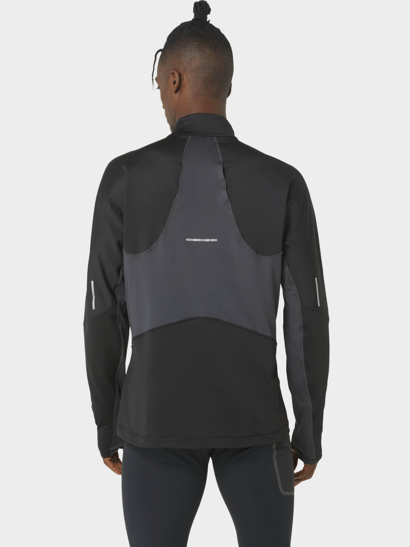 Лонгслів Asics Winter Run 1/2 Zip Mid Layer модель 2011C882-001 Чорний, сірий Фото