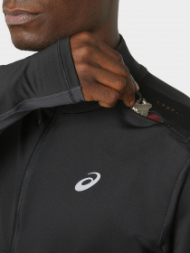 Лонгслів Asics Winter Run 1/2 Zip Mid Layer модель 2011C882-001 Чорний, сірий Фото
