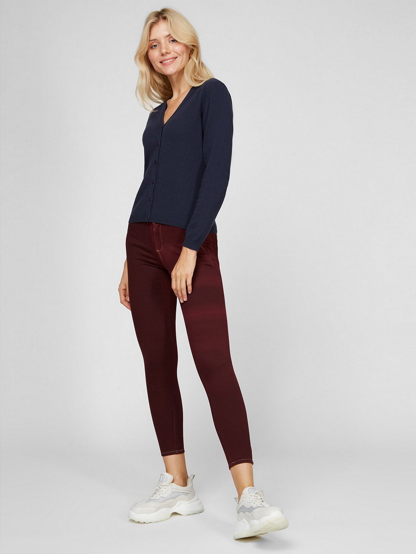 Скинни джинсы Sassofono модель A191-SF-321013, Бордовий Фото