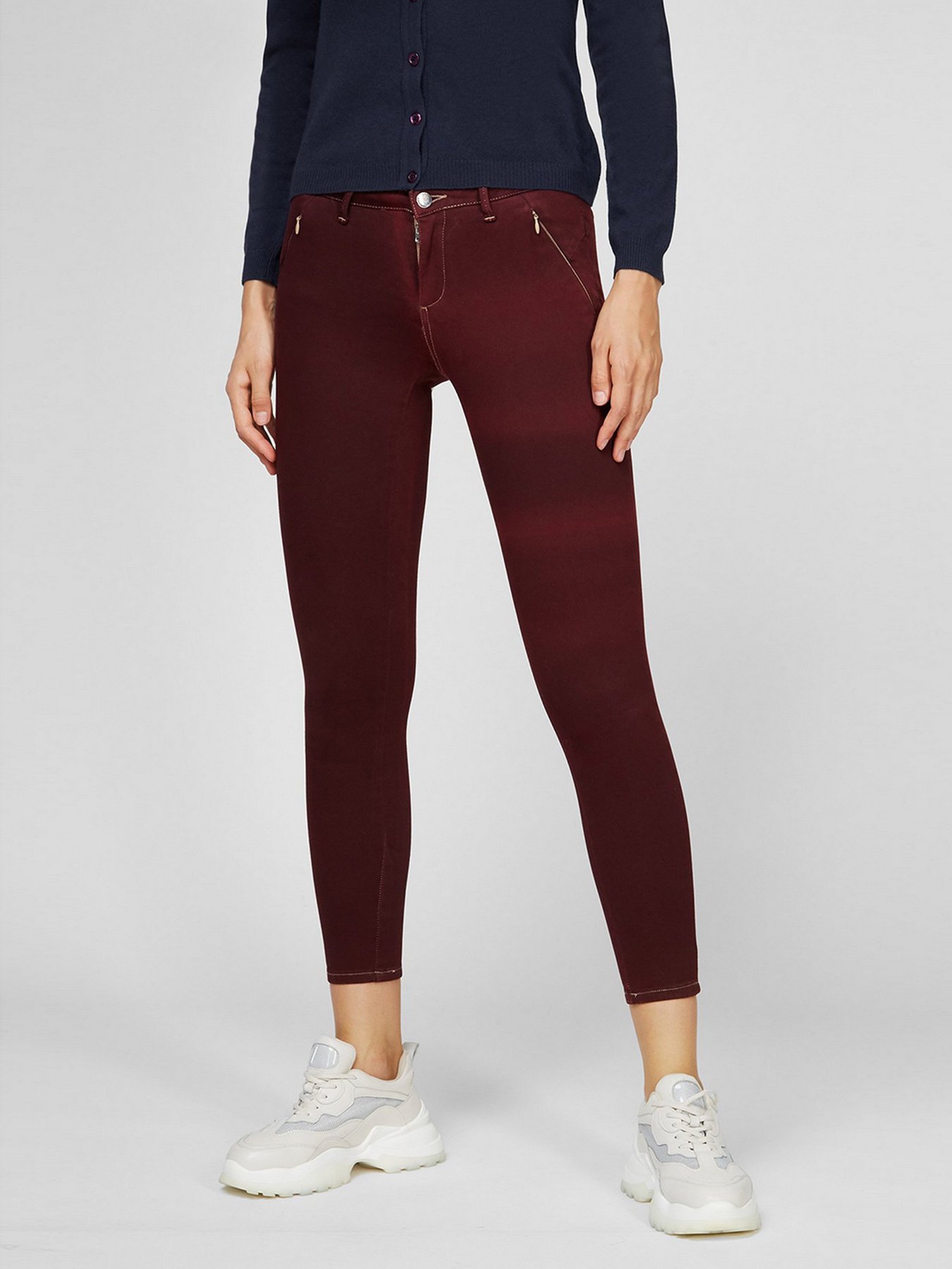 Скинни джинсы Sassofono модель A191-SF-321013, Бордовий Фото