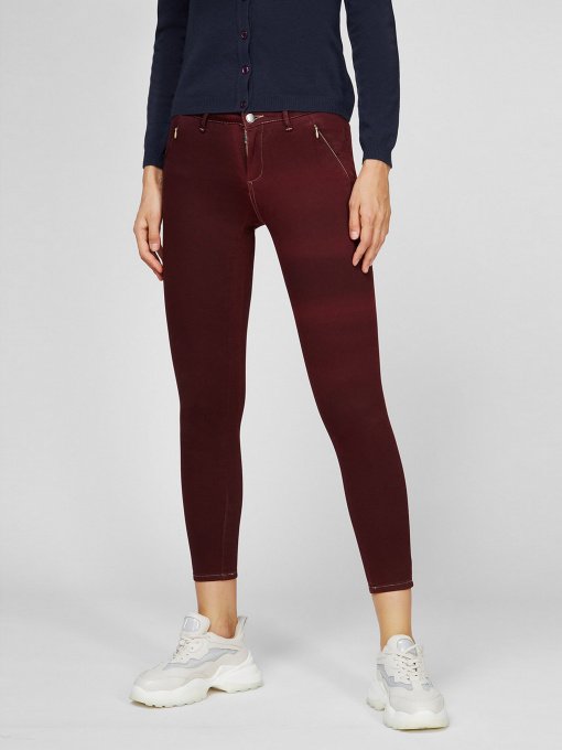 Скіні джинси Sassofono модель A191-SF-321013, Бордовий Фото