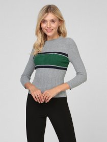 Джемпер Sassofono модель A201-SF-721111, СІРИЙ Фото