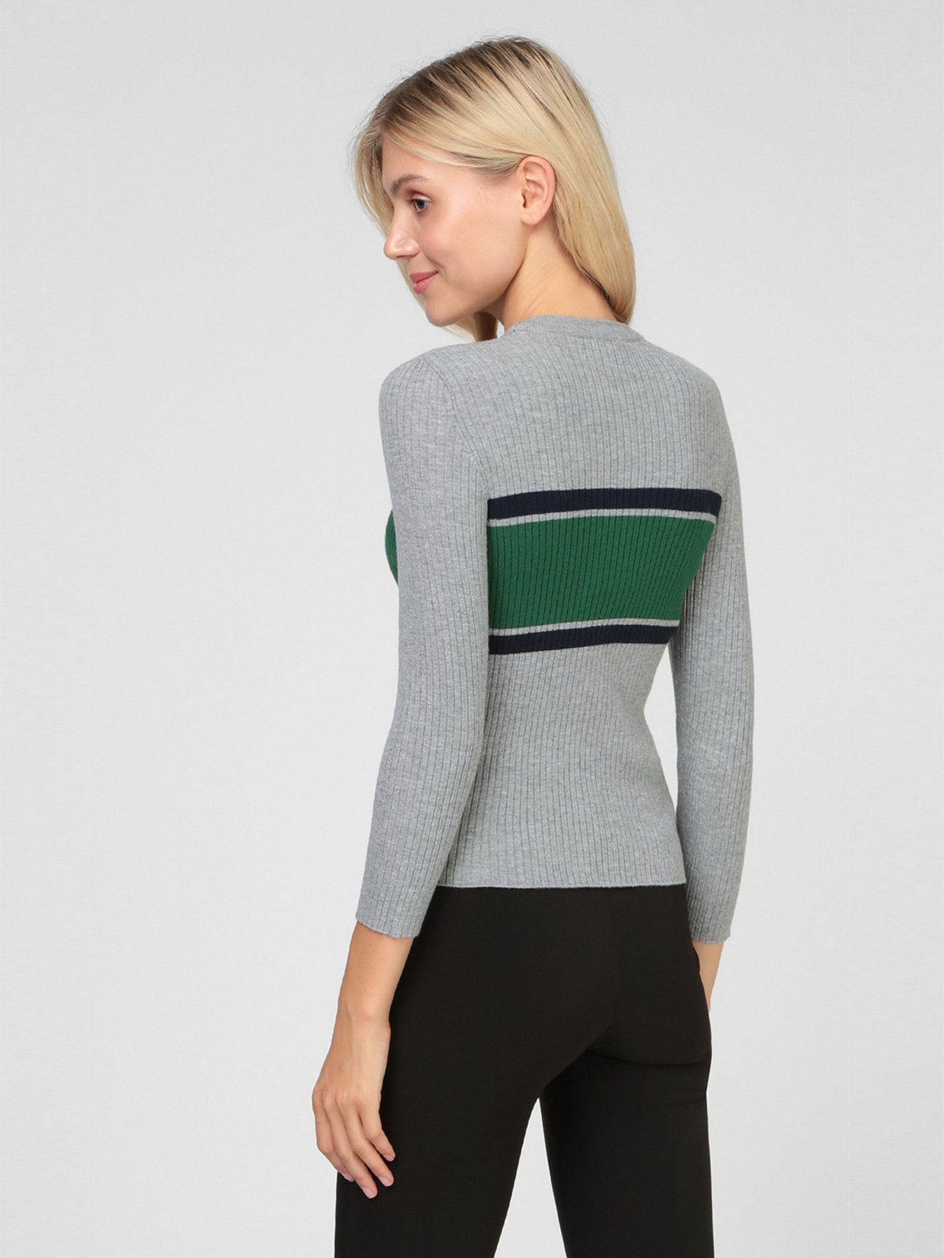 Джемпер Sassofono модель A201-SF-721111, СІРИЙ Джемпер Sassofono модель A201-SF-721111, СІРИЙ Фото